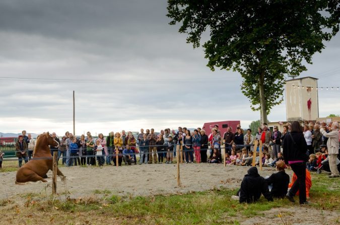 Baro d'Evel lors de l'inauguration de la cave de Lavelanet