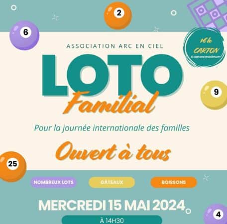 Pour bouléguer avec les aînés de l'EHPAD, le grand loto des familles de l'association Arc-en-Ciel.